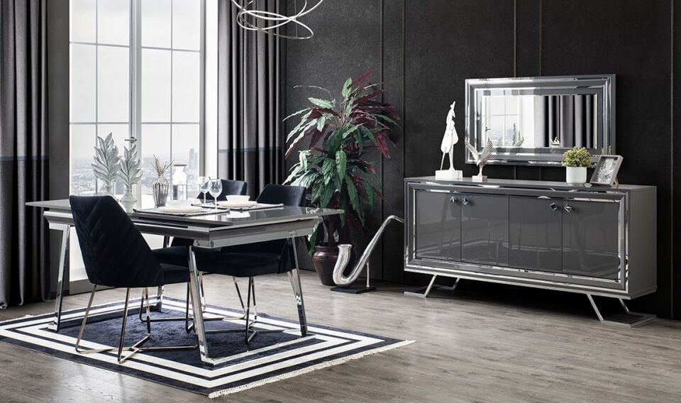 Asos Gri Yemek Odası