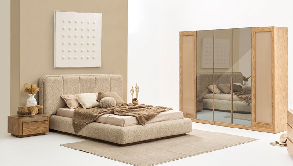 Latte Ceviz Yatak Odası